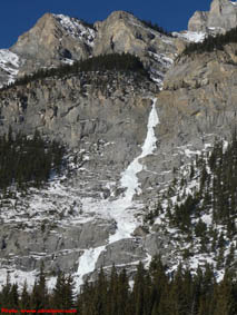 Cascade Falls ice climb on Cascade Mountain above Banff.