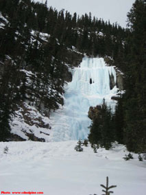 Louise Falls ice climb in Lake Louise, Alberta